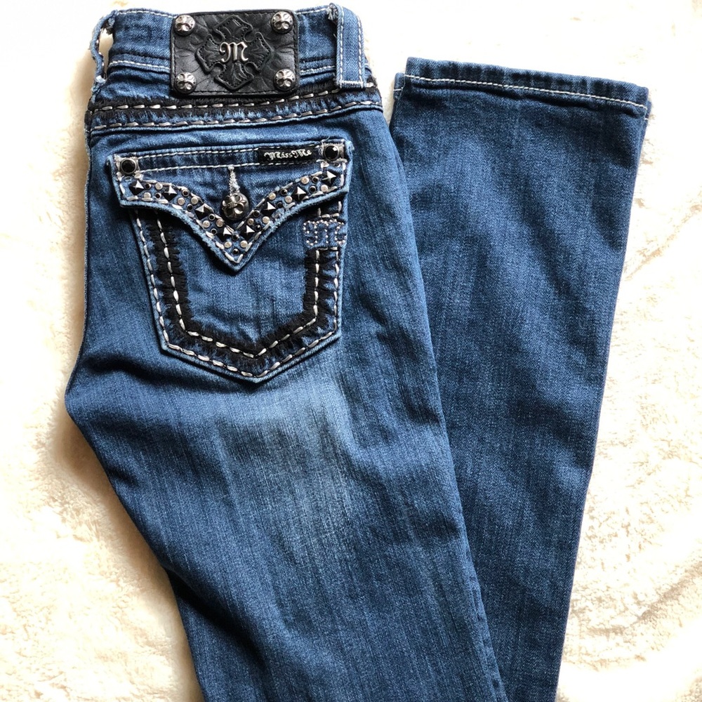 Miss Me BUCKLE straight leg jeans JE5014T44L